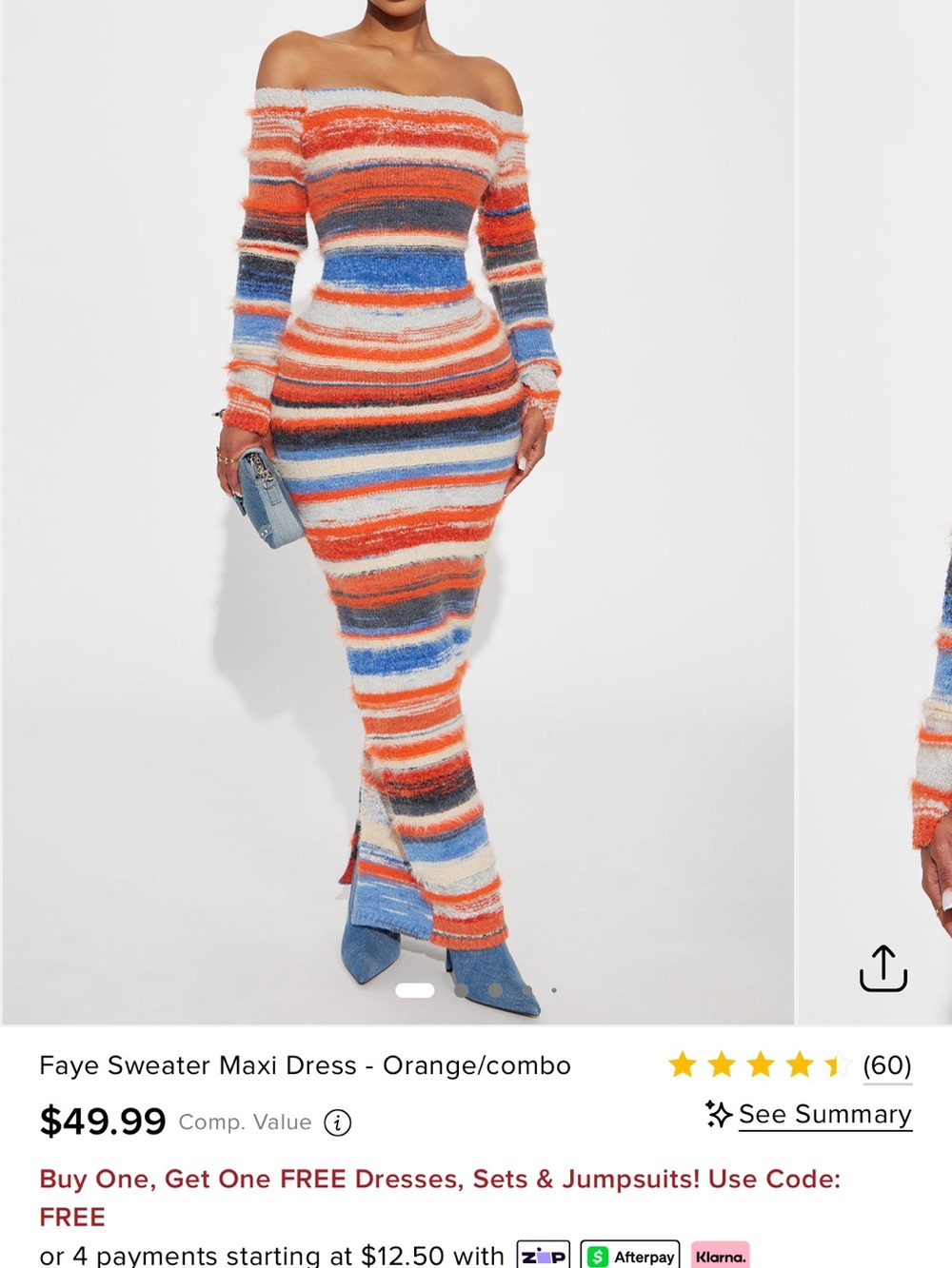 Fashion Nova Faye Sweater Maxi Dress
